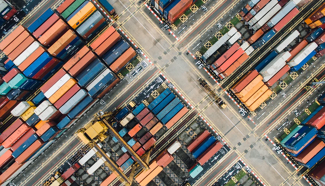 Aerial View of Containers